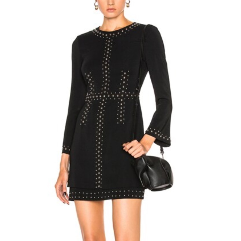 A.L.C. Black Mini Dress with Silver Stud Accents